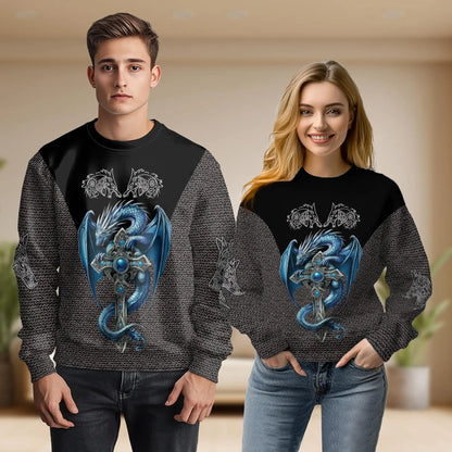 Ice Gothic Dragon Sweatshirt – Colorful Graphic 3D All Over Print Design