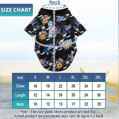 Tropical Hockey Matching Dog Owner Hawaiian Shirts, Funny Pet Aloha Shirt for Beach Vacation - Azhawaiian