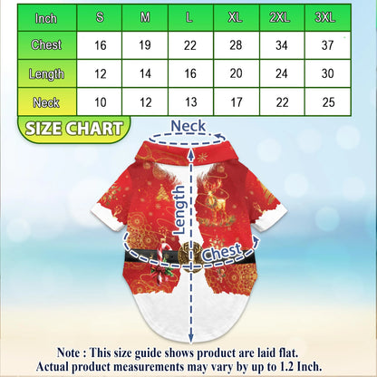 Santa Costume Christmas Print Matching Dog Owner Hawaiian Shirts, Funny Pet Aloha Shirt for Beach Vacation - Azhawaiian