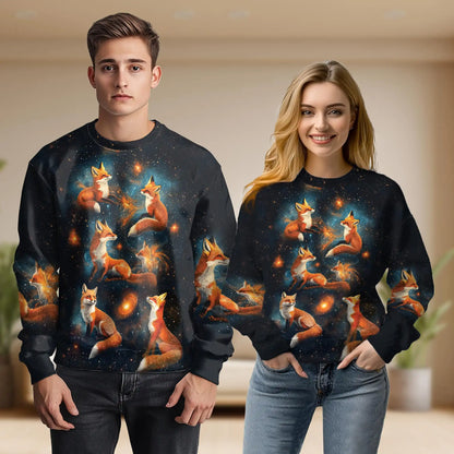 Fox Starlight Sweatshirt – Colorful Graphic 3D All Over Print Design
