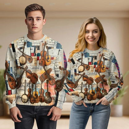 Bluegrass Music Vintage Sweatshirt – Vintage 3D All Over Print Design
