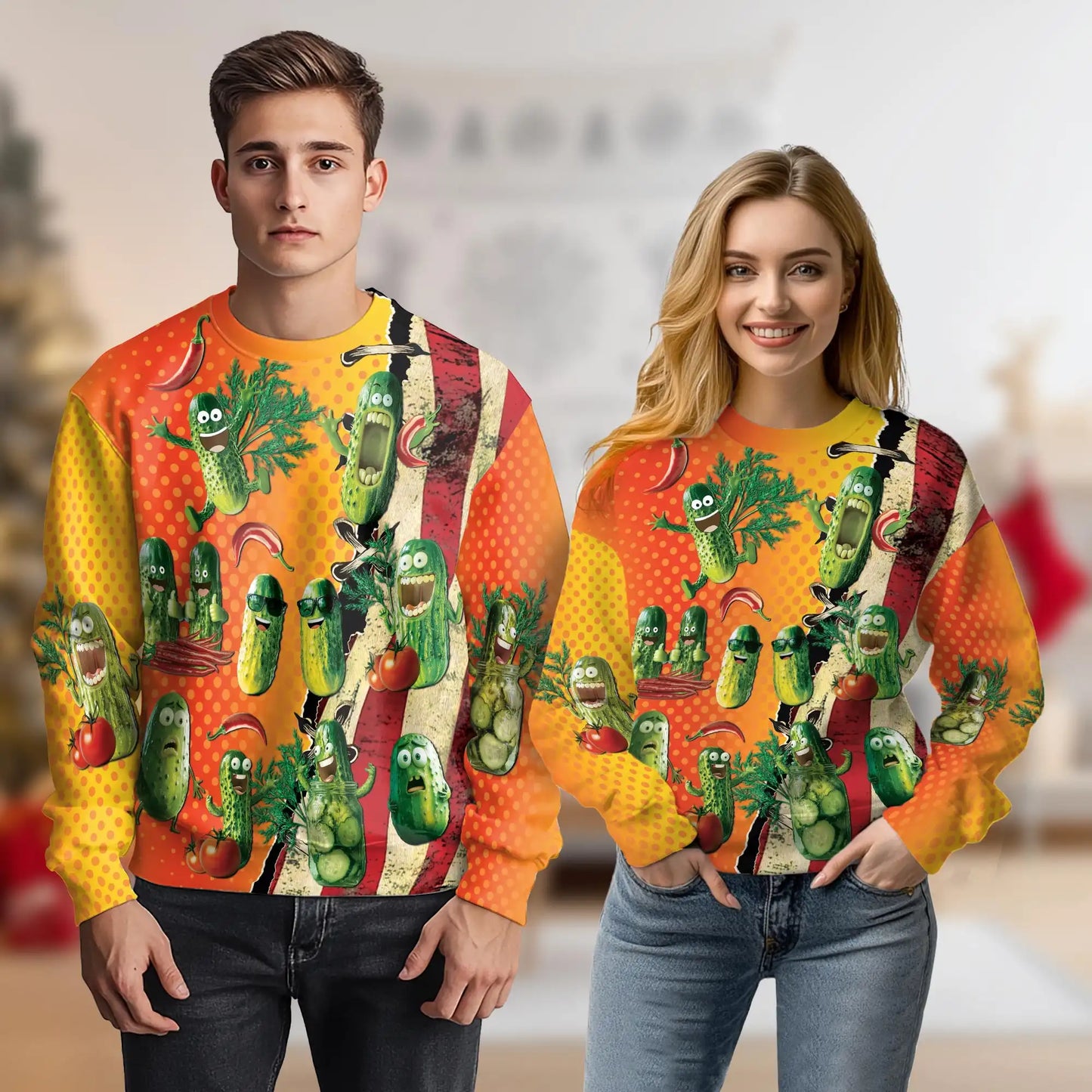 Funny Pickle Sweatshirt – Colorful Graphic 3D All Over Print Design