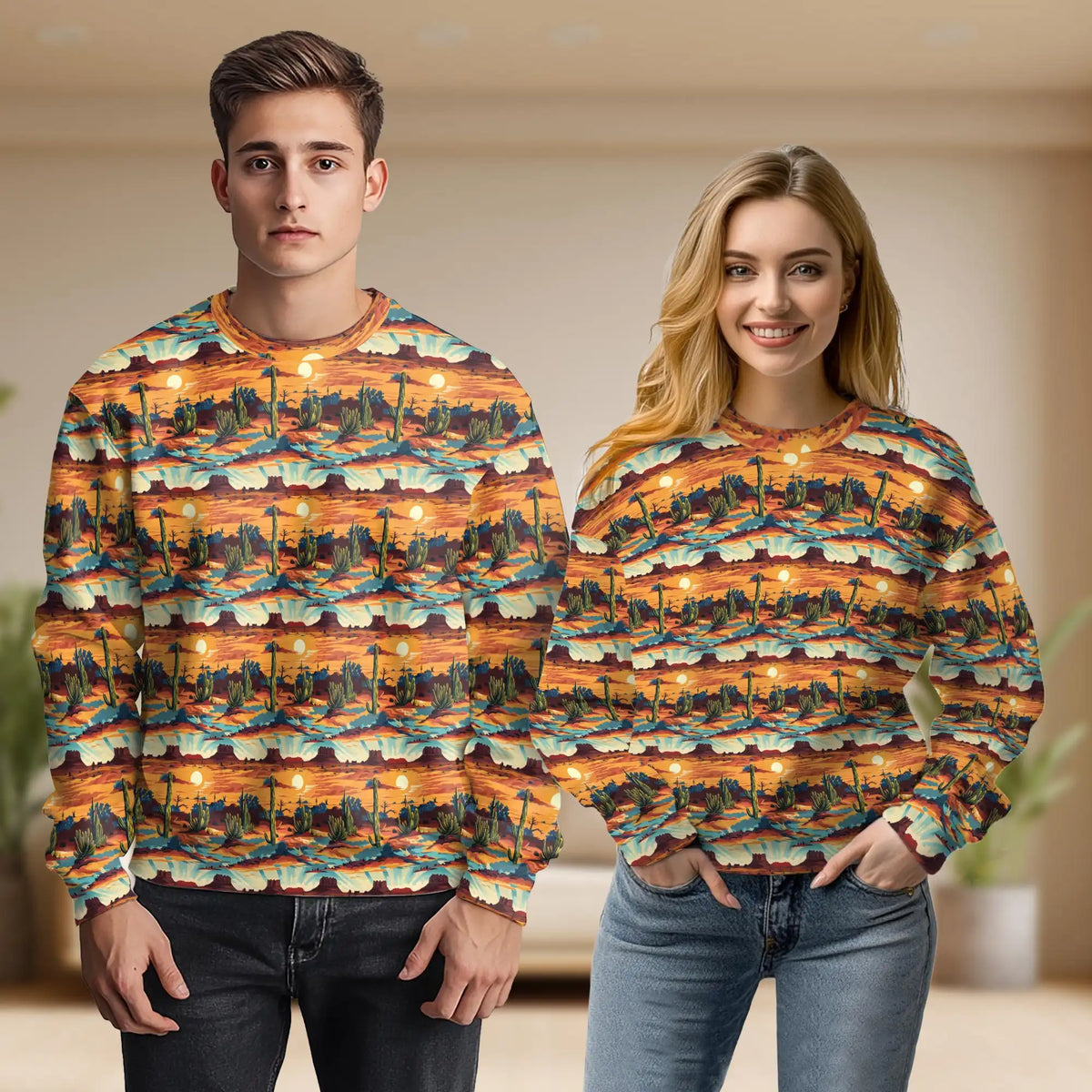 Desert Landscape Sweatshirt – Colorful Graphic 3D All Over Print Design