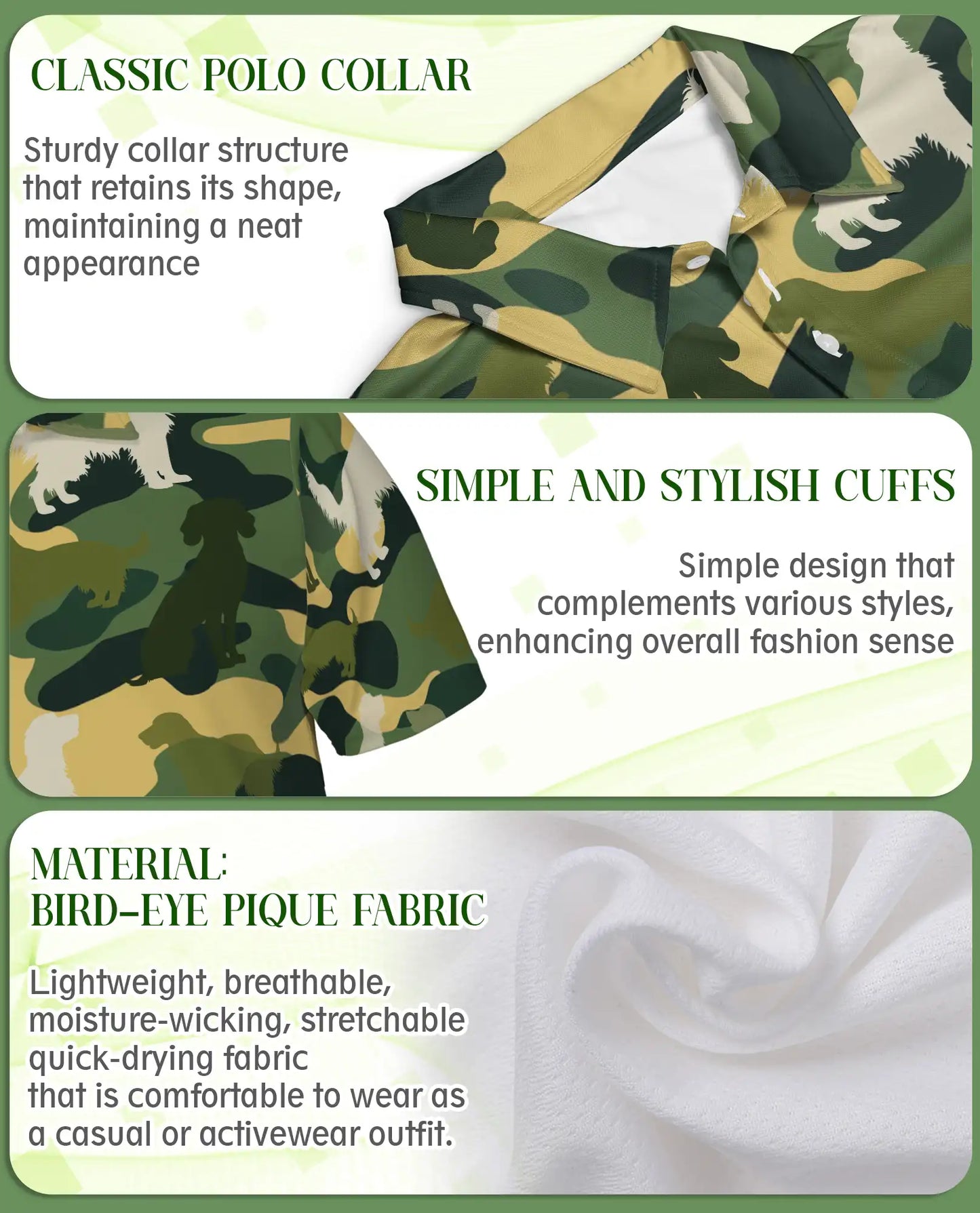 English Setter Dog 3D Polo Shirt, Funny Animal Camo Style | Azhawaiian