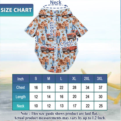 Cowboy Vintage Western Matching Dog Owner Hawaiian Shirts, Funny Pet Aloha Shirt for Beach Vacation - Azhawaiian
