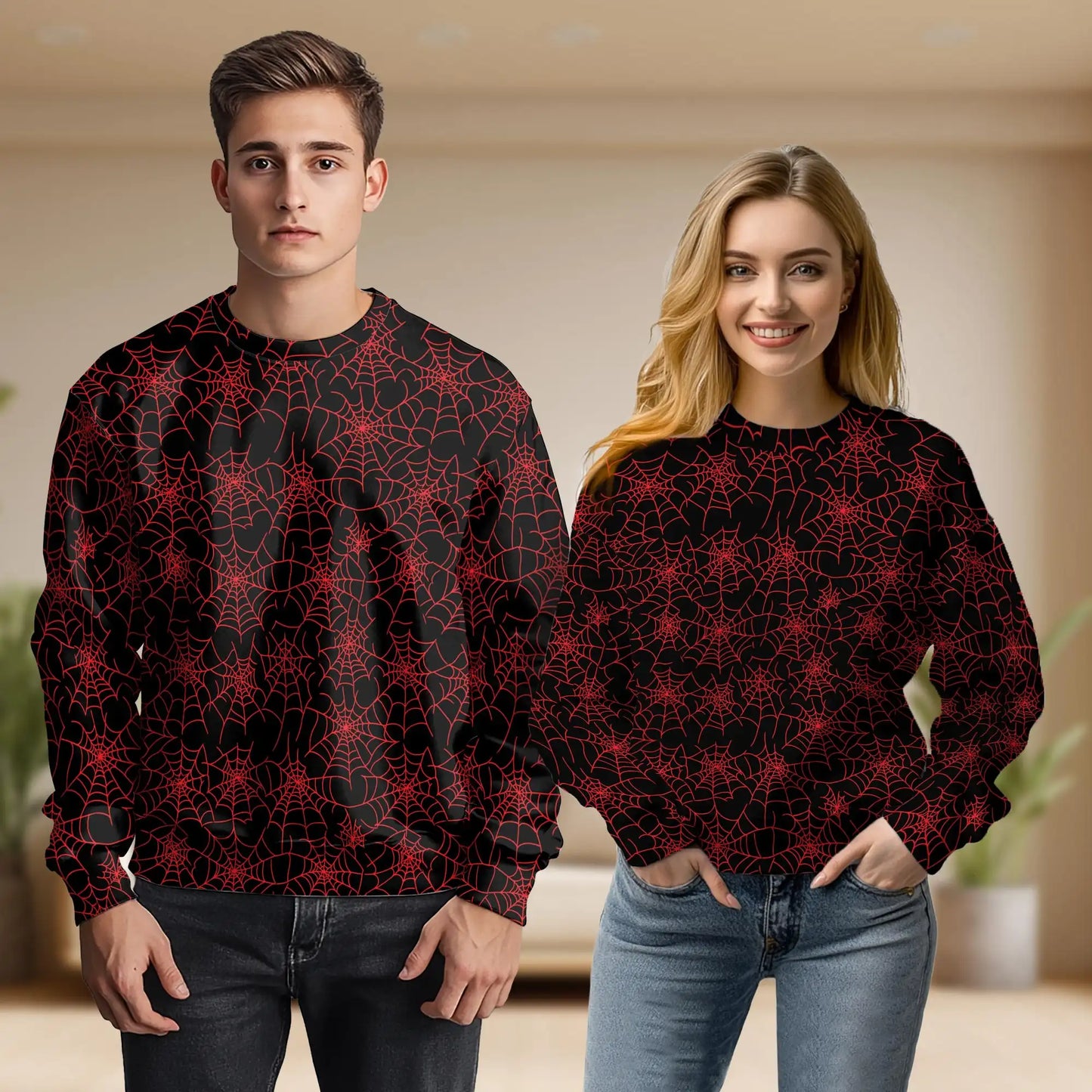 Spider Web Sweatshirt – Colorful Graphic 3D All Over Print Design