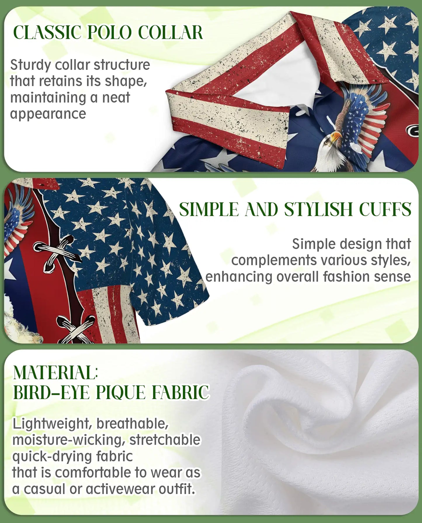 Patriotic Santa Hawaiian Polo Shirt | Azhawaiian