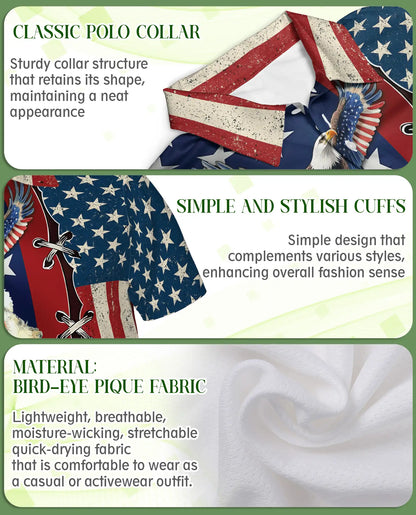 Patriotic Santa Hawaiian Polo Shirt | Azhawaiian