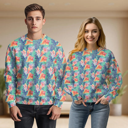Golden Fish Pattern Sweatshirt – Tropical 3D All Over Print Design