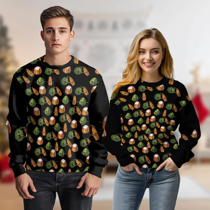Funny Beer Hops Barley Sweatshirt – Colorful Graphic 3D All Over Print Design
