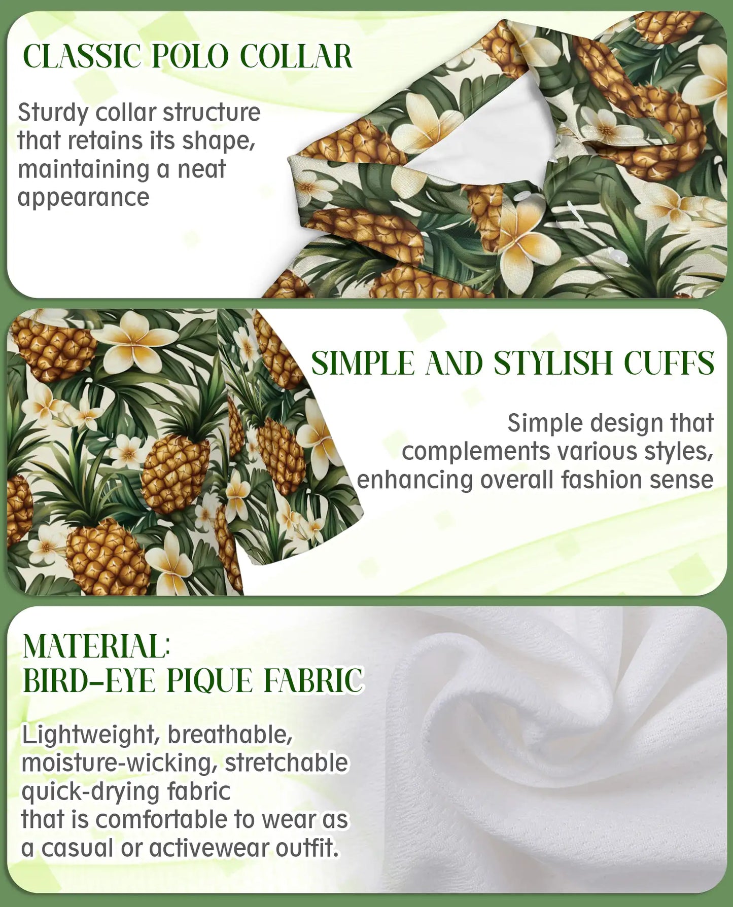 Pineapple Floral Polo Shirt, Tropical Summer Style | Azhawaiian