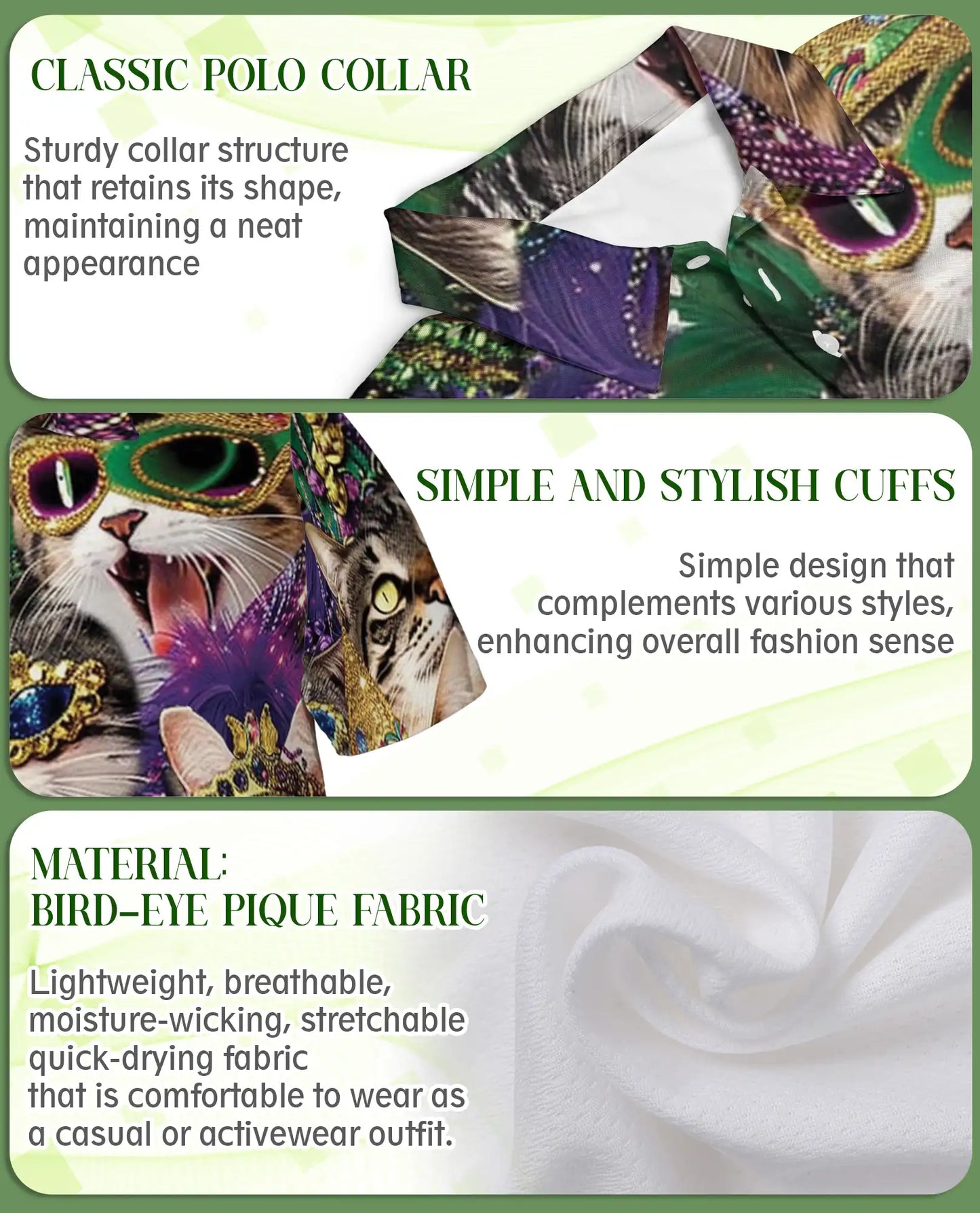 Mardi Gras Cat Mask Polo Shirt | Azhawaiian