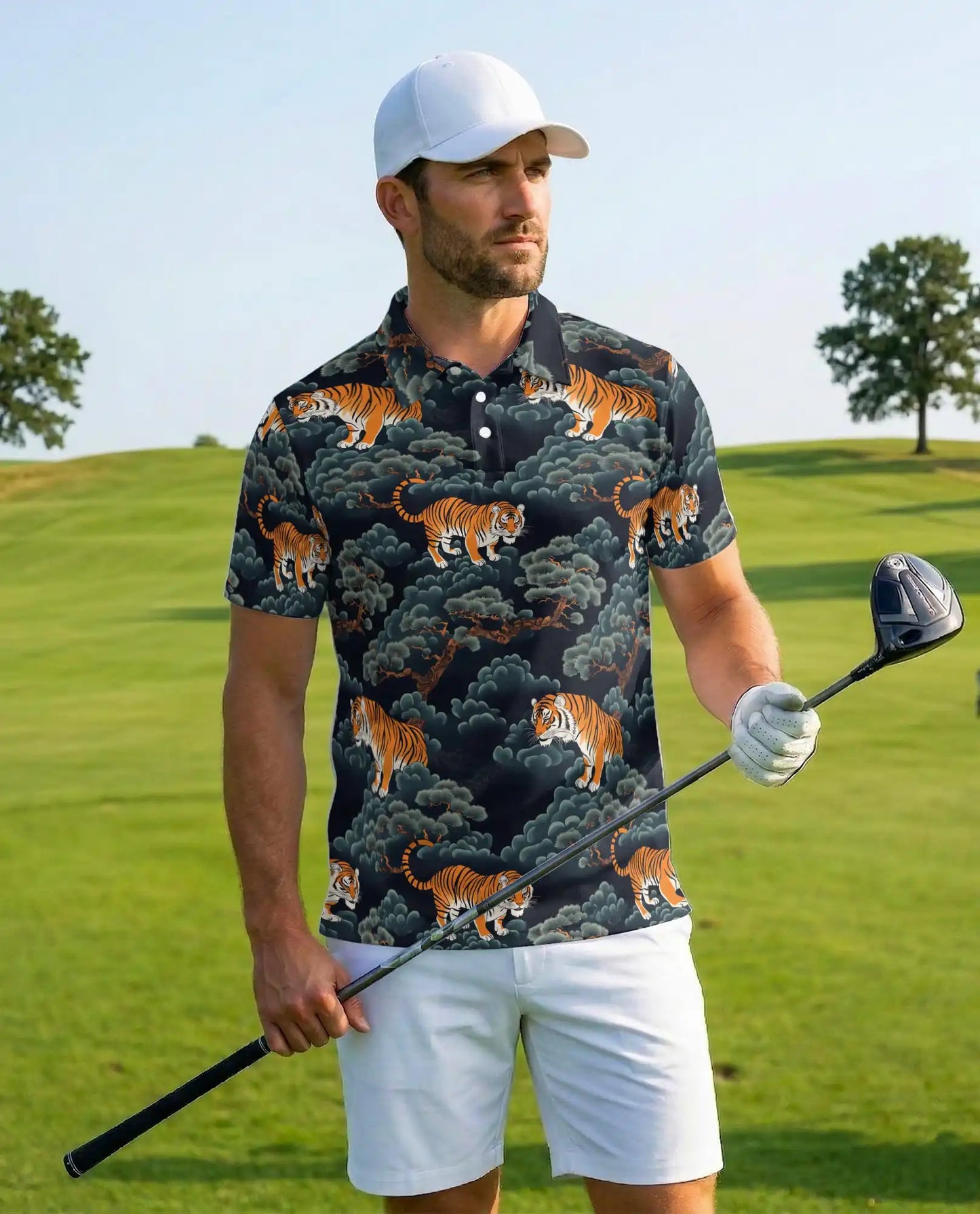 Tiger Forest Polo Shirt | Azhawaiian