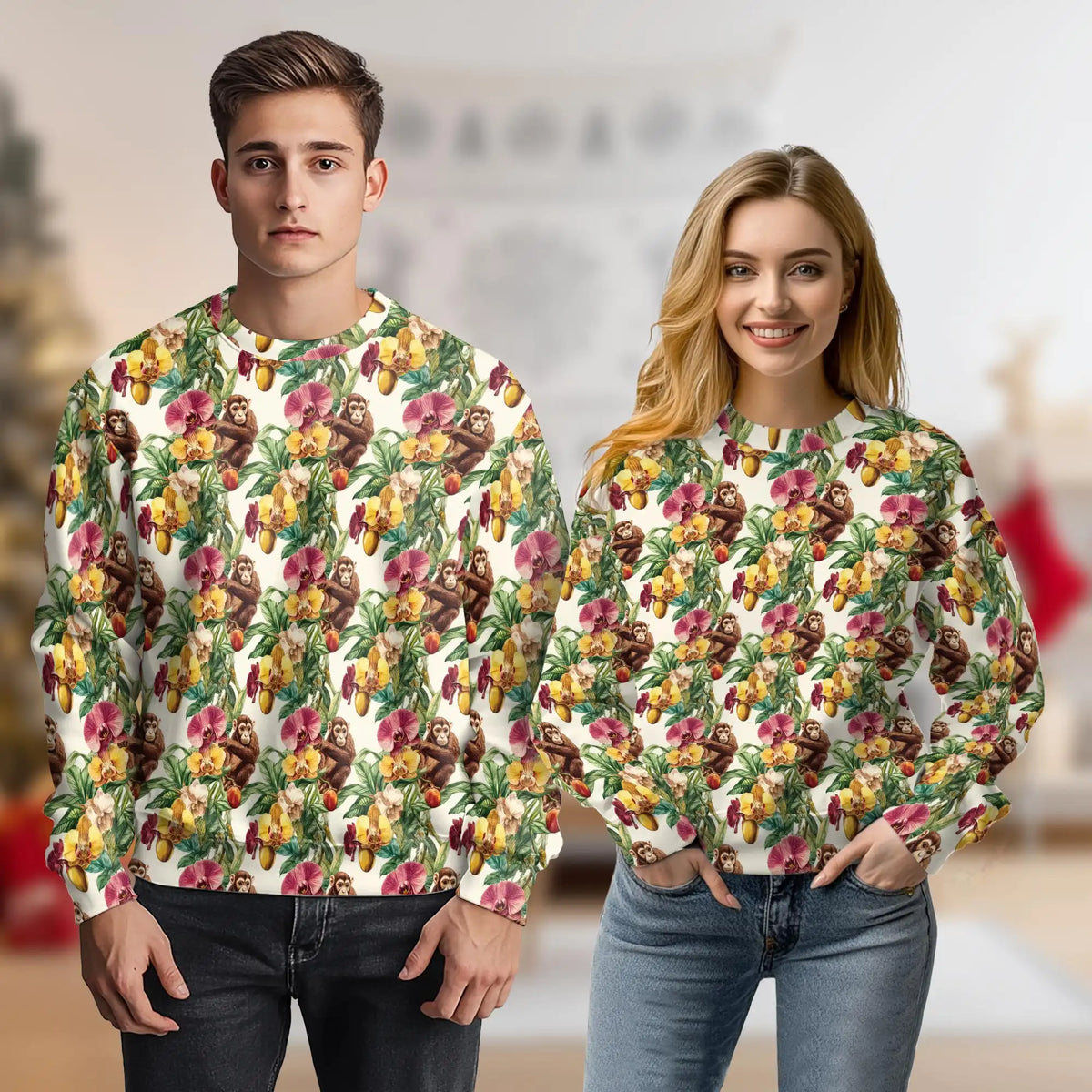 Tropical Monkey Sweatshirt – Jungle 3D All Over Print Design
