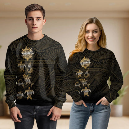 In The Ocean Polynesian Pattern Sweatshirt – Colorful Graphic 3D All Over Print Design