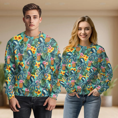 Octopus Summer Sweatshirt – Tropical 3D All Over Print Design