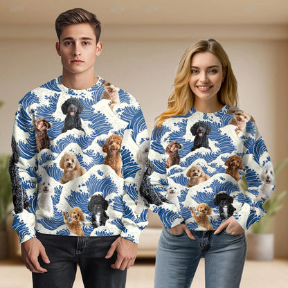Great Wave Poodle Sweatshirt – Colorful Graphic 3D All Over Print Design
