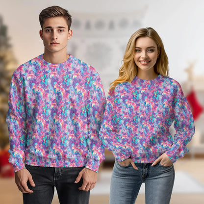 Neon Flower Sweatshirt – Colorful Graphic 3D All Over Print Design