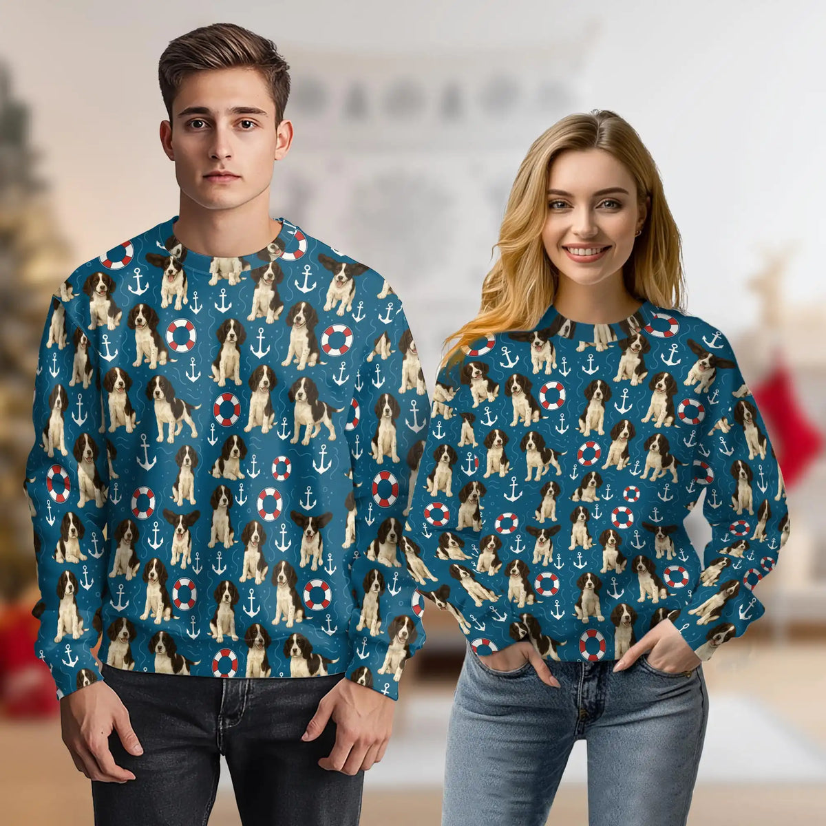 English Springer Spaniel Sweatshirt – Colorful Graphic 3D All Over Print Design
