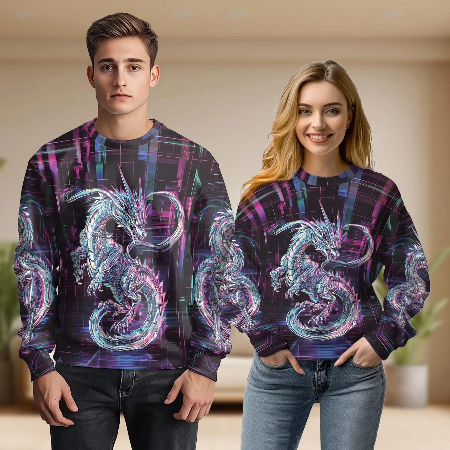 Dragon Sweatshirt – Colorful Graphic 3D All Over Print Design