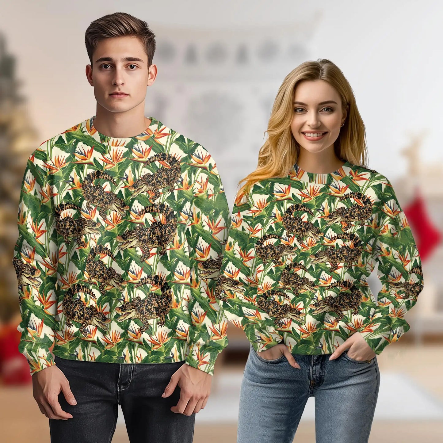 Crocodile Alligator Tropical Sweatshirt – Tropical 3D All Over Print Design