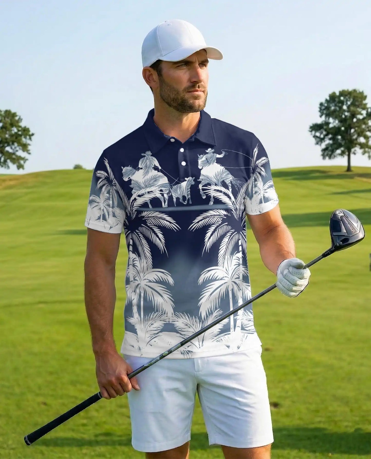 Cowboy Rodeo Polo Shirt - Tropical Western Ranch Style | Azhawaiian