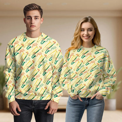 Jazz Trumpet Pattern Sweatshirt – Colorful Graphic 3D All Over Print Design