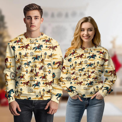 Wild Horse Sweatshirt – Colorful Graphic 3D All Over Print Design