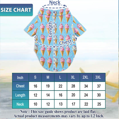 Ice Cream Matching Dog Owner Hawaiian Shirts, Funny Pet Aloha Shirt for Beach Vacation - Azhawaiian