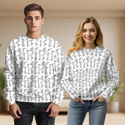Stick Figures Playing Soccer Sweatshirt – Colorful Graphic 3D All Over Print Design