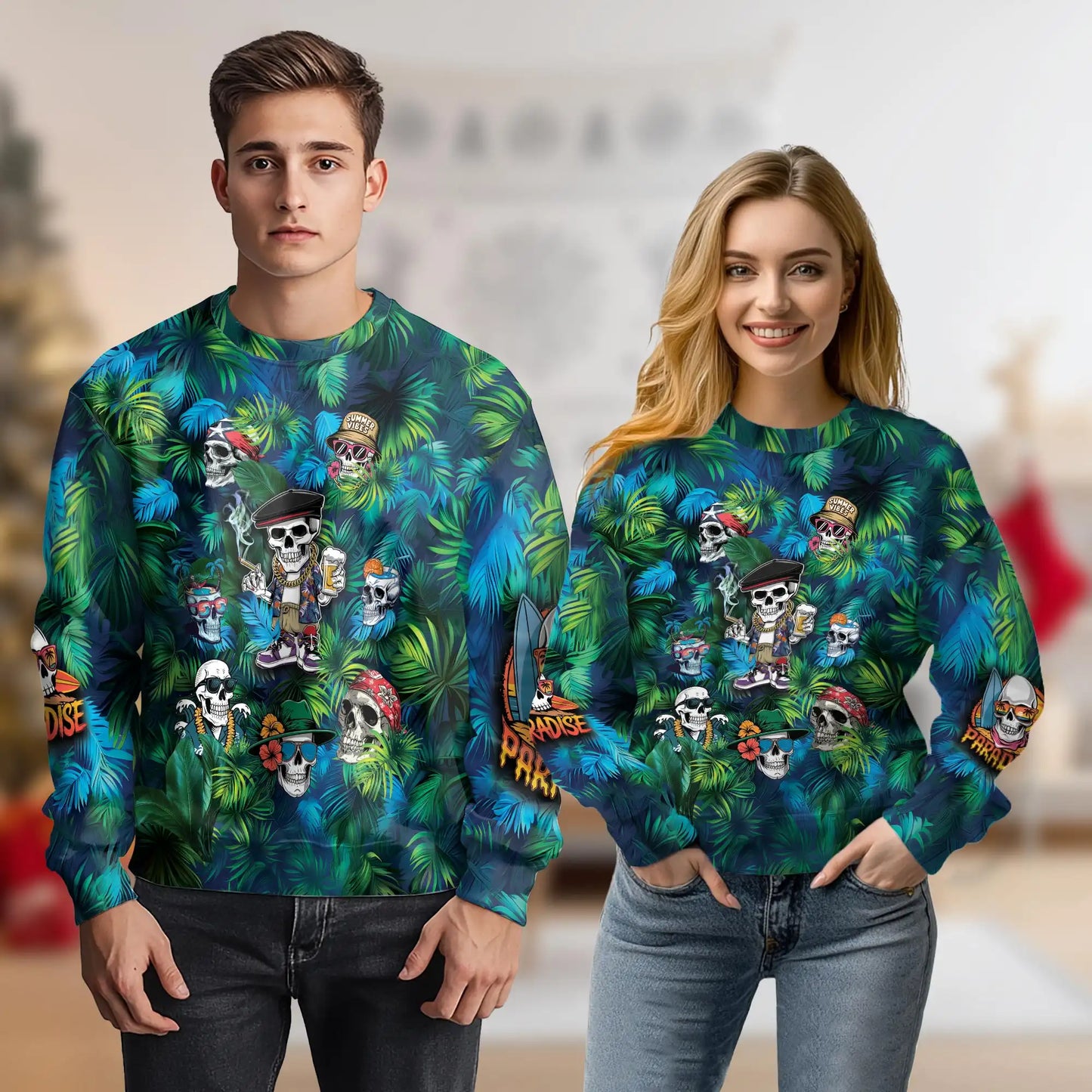 Skull Lifestyle Sweatshirt – Colorful Graphic 3D All Over Print Design