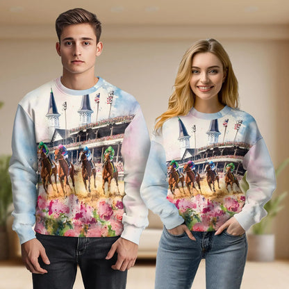 Horseman Sport Horse Riding Racecourse Sweatshirt – Colorful Graphic 3D All Over Print Design
