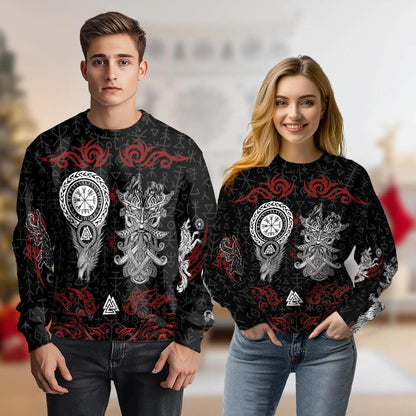 Norse History Viking Fenrir Sweatshirt – Colorful Graphic 3D All Over Print Design