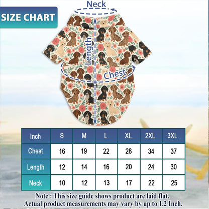 Floral Dachshund Matching Dog Owner Hawaiian Shirts, Funny Pet Aloha Shirt for Beach Vacation - Azhawaiian