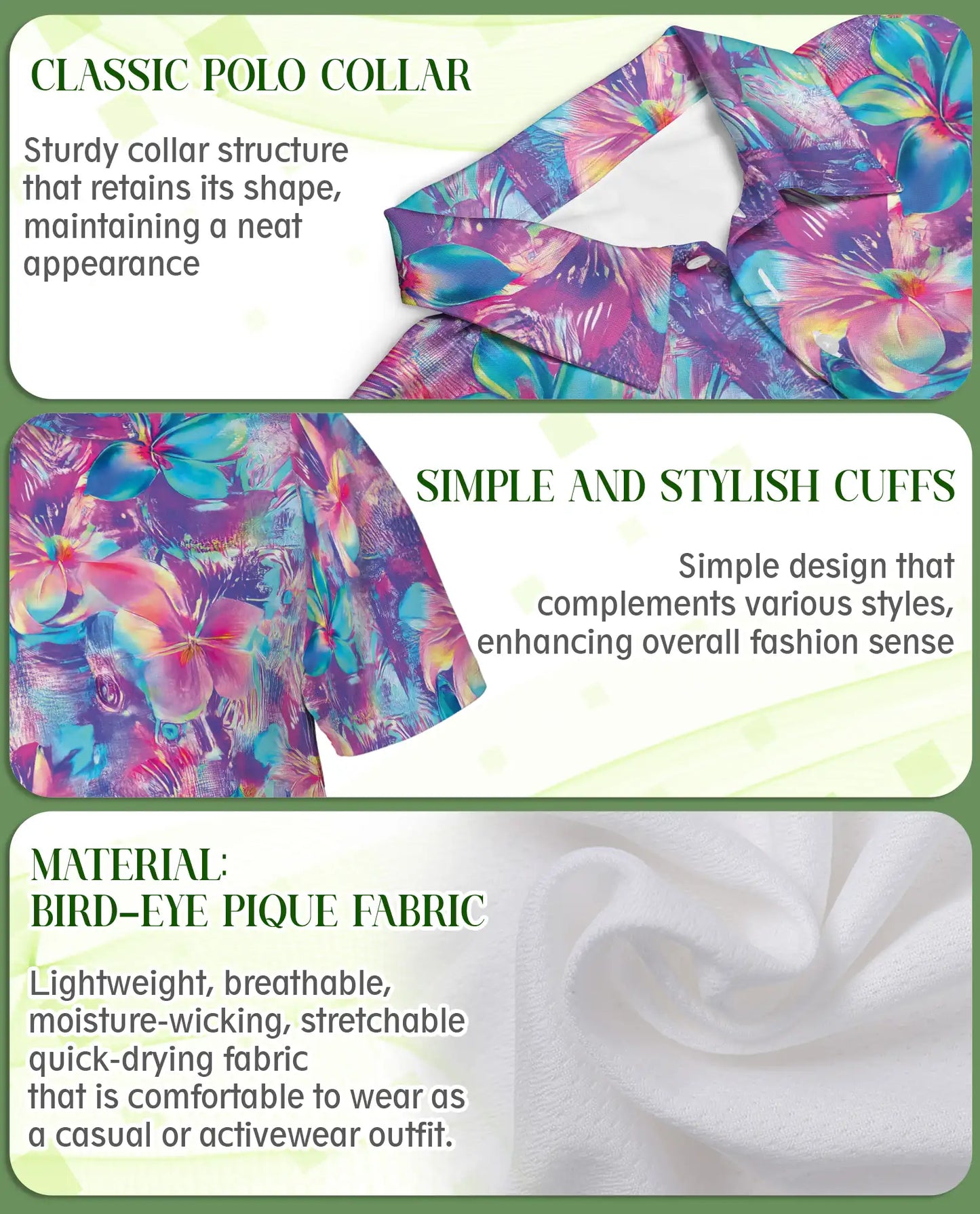 Colorful Floral Polo Shirt, Tropical Summer Style | Azhawaiian