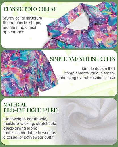 Colorful Floral Polo Shirt, Tropical Summer Style | Azhawaiian