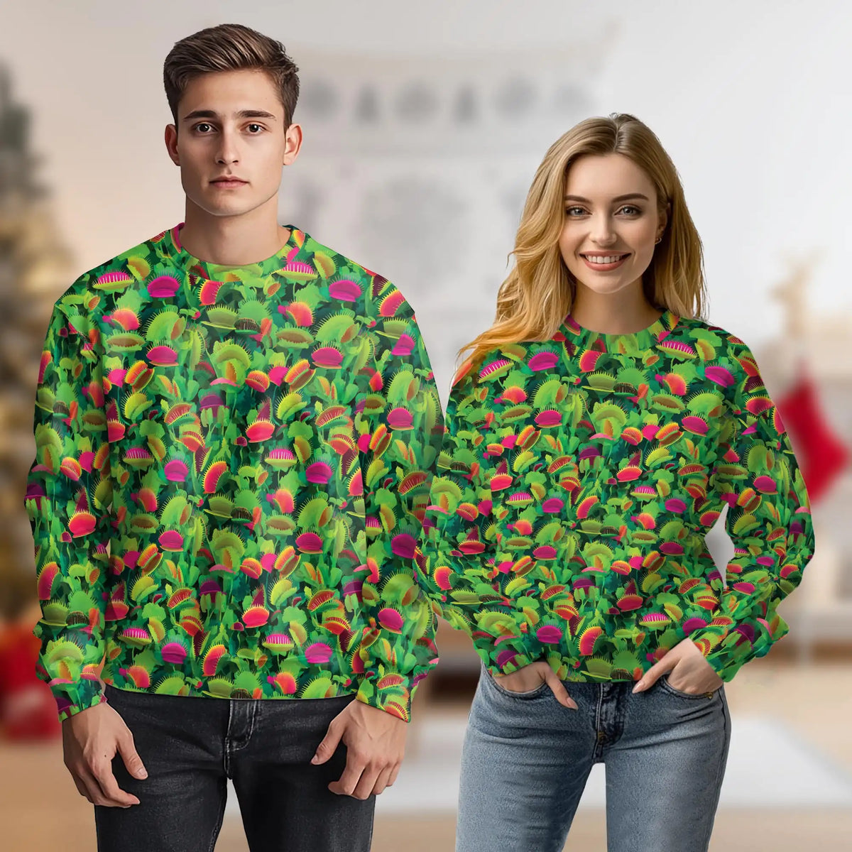 Venus Flytrap Tropical Pattern Sweatshirt – Tropical 3D All Over Print Design