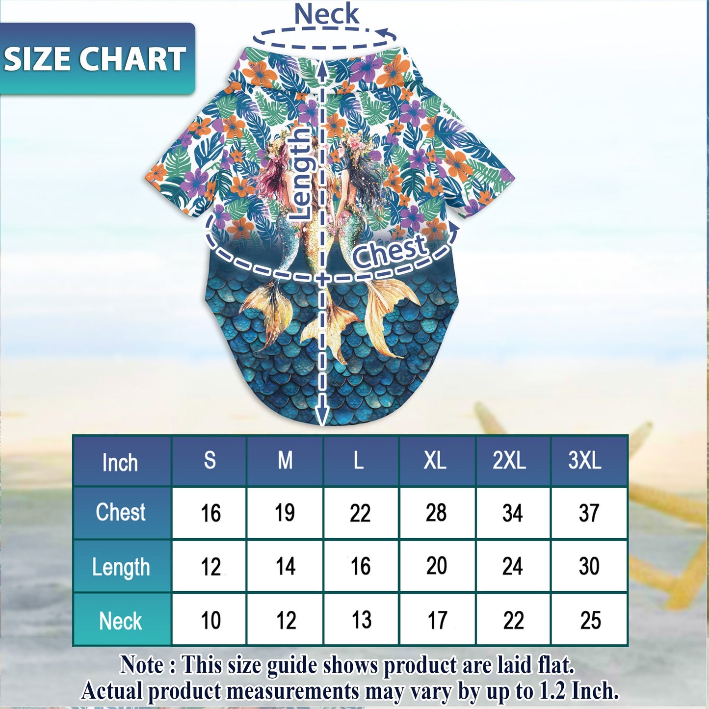 Mermaid Matching Dog Owner Hawaiian Shirts, Funny Pet Aloha Shirt for Beach Vacation - Azhawaiian