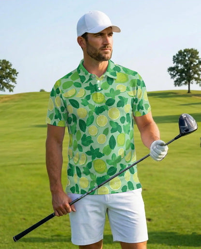 Lime Mint Polo Shirt - Fresh Citrus Summer Style | Azhawaiian