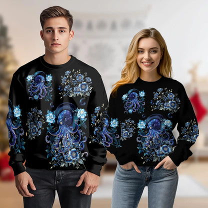 Octopus Flower Sweatshirt – Colorful Graphic 3D All Over Print Design
