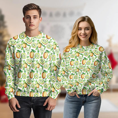 Kiwi Pattern Sweatshirt – Tropical 3D All Over Print Design