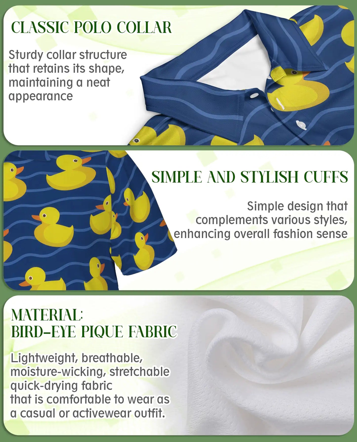Yellow Duck Pattern Polo Shirt | Azhawaiian