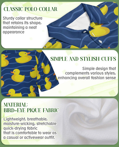 Yellow Duck Pattern Polo Shirt | Azhawaiian