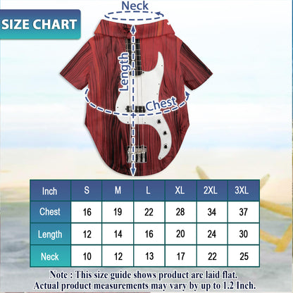 Bass Guitar Matching Dog Owner Hawaiian Shirts, Funny Pet Aloha Shirt for Beach Vacation - Azhawaiian
