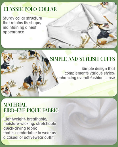 Cute Corgi Hawaiian Polo Shirt | Azhawaiian