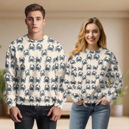 Crab Pattern Sweatshirt – Colorful Graphic 3D All Over Print Design