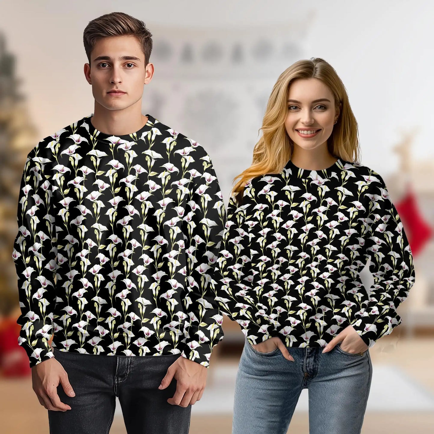 Calla Lily Sweatshirt – Colorful Graphic 3D All Over Print Design