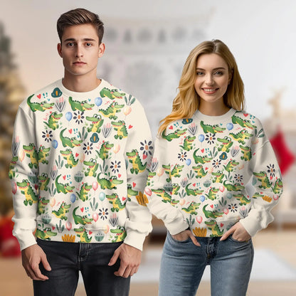 Alligator Pattern Sweatshirt – Colorful Graphic 3D All Over Print Design