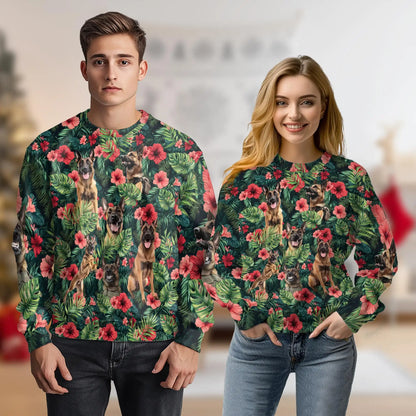 German Shepherd Tropical Sweatshirt – Tropical 3D All Over Print Design