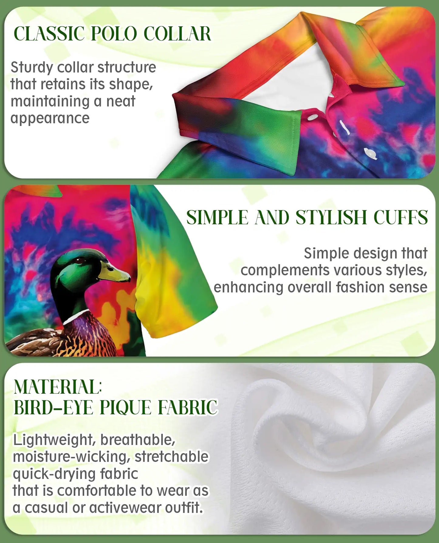 Mallard Duck Polo Shirt for Men- Colorful Duck Hunting Shirt | Azhawaiian
